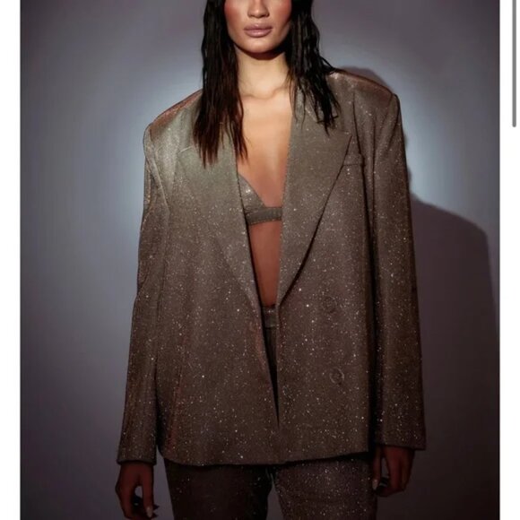 SLA The Label  Bronze Paloma Blazer Glitter XL New - Picture 1 of 10
